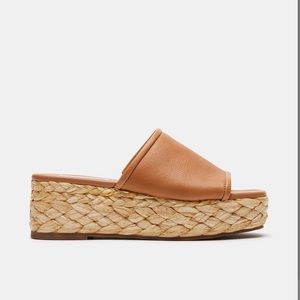 Steve Madden Braiden Tan Leather Wedge Sandals